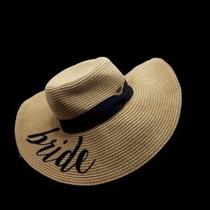 C. C Exclusives Bride Straw Floppy Sun Hat